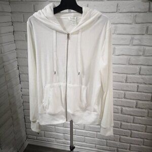 Revamped Ladies Size Medium Off White Full Zip Hoodie